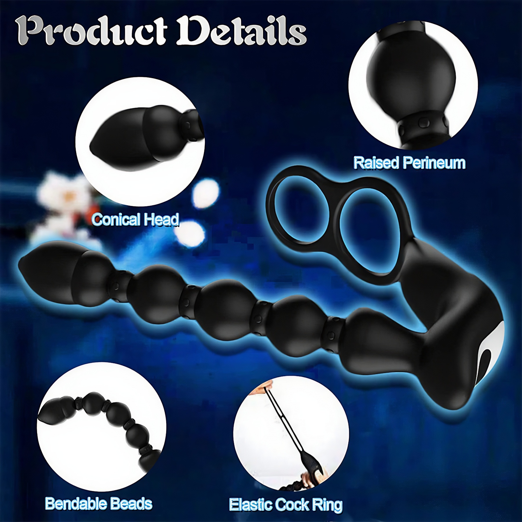7.3'' Dual-Motor Prostate Massager with Remote Control & Flexible Anal Beads - image 4