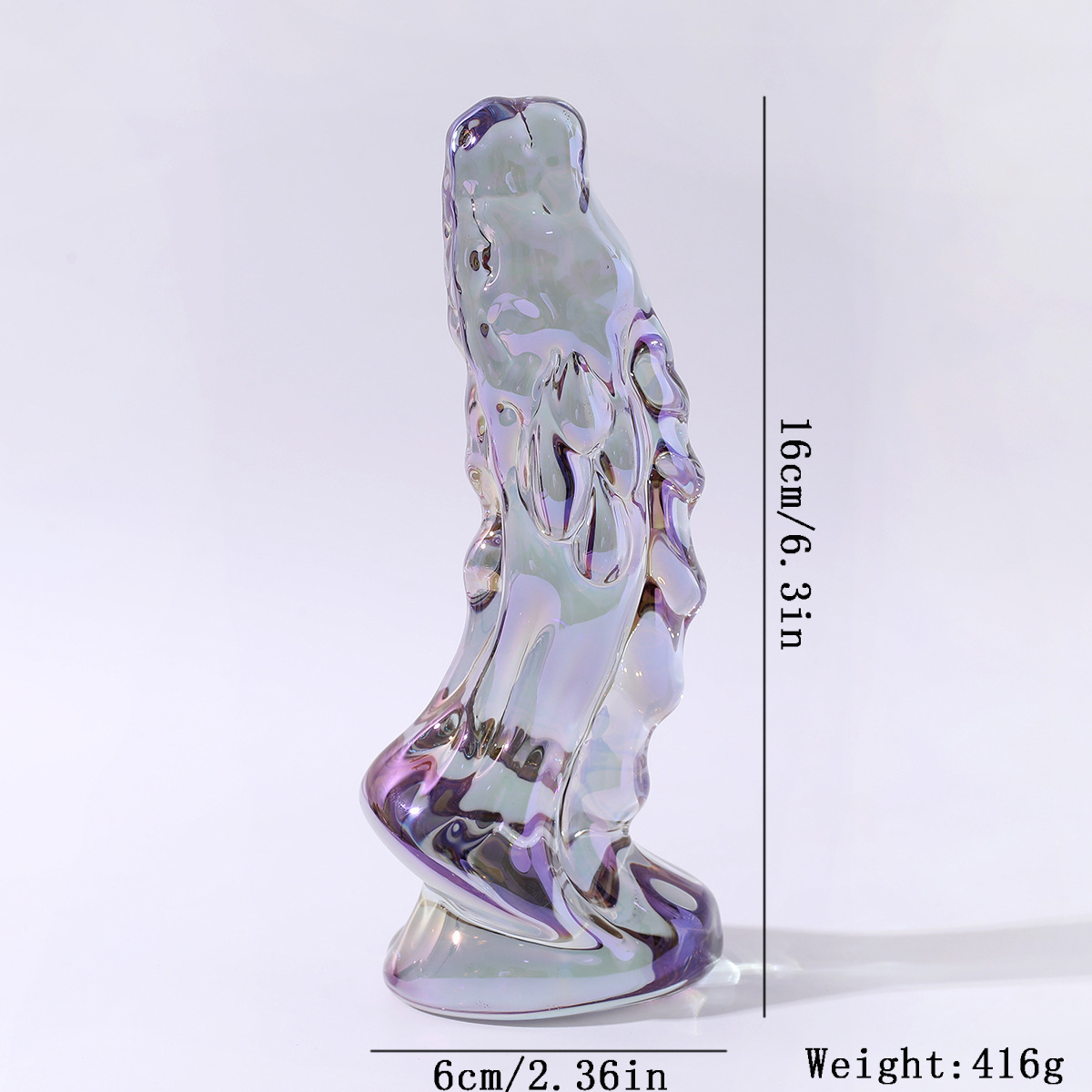 6.3 Inch Clear Glass Dragon Dildo - image 4