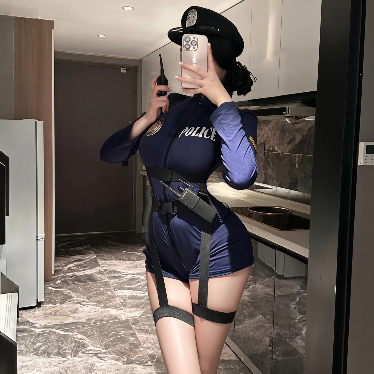 Elegant Officer-style Fitted Police Costume - image 4