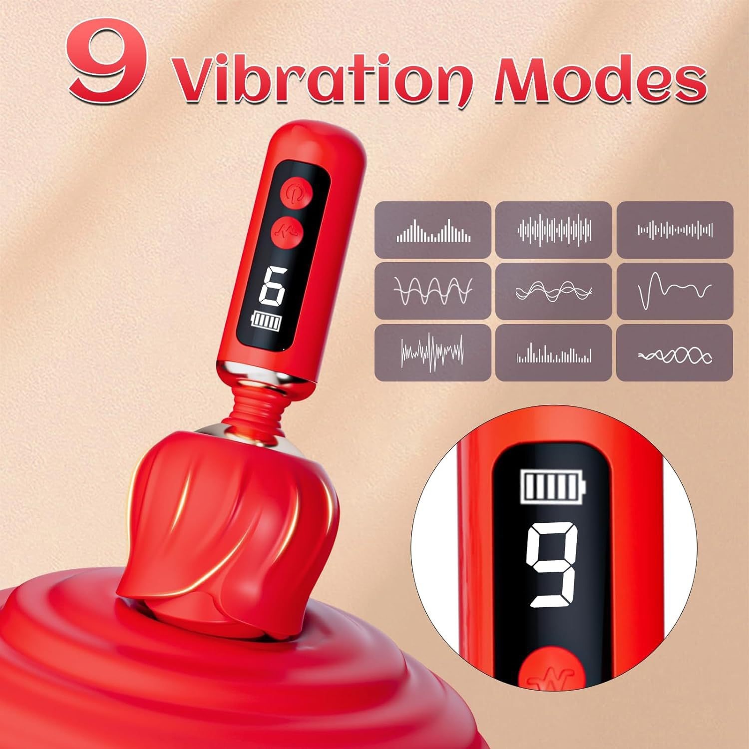 Rose-Shaped Clitoral Vibrator - Medical-Grade Silicone Stimulator with 9 Vibration Modes-WeLovePlugs