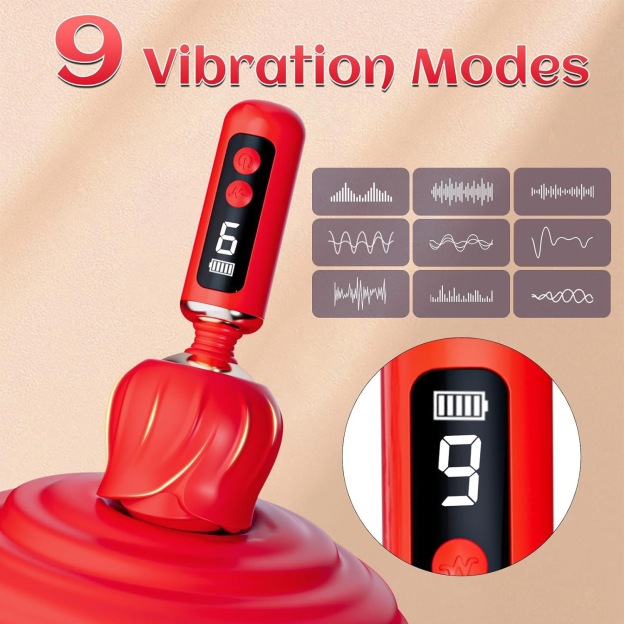 Rose-Shaped Clitoral Vibrator - Medical-Grade Silicone Stimulator with 9 Vibration Modes-WeLovePlugs