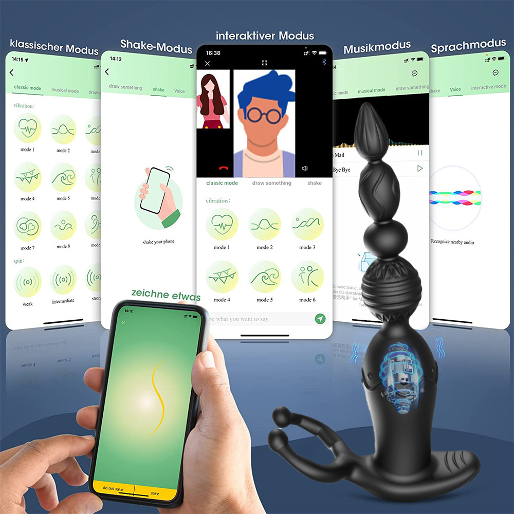 App Control Vibrating Beaded Butt Plug -WeLovePlugs