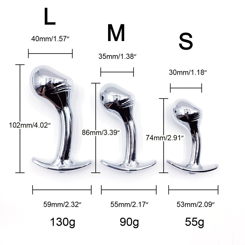 Stainless Big Anal Butt Plug with Diamond-WeLovePlugs