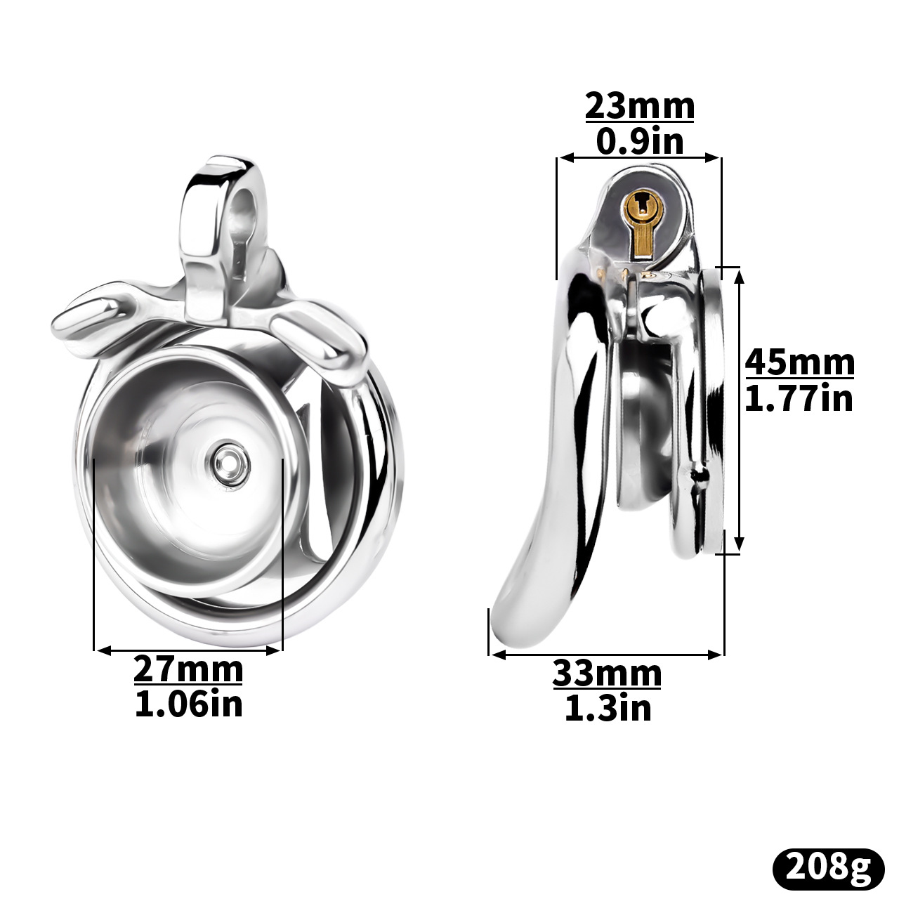 M-shaped Flat Stainless Steel Negative Inverted Chastity Cage Penis Lock Cage-WeLovePlugs