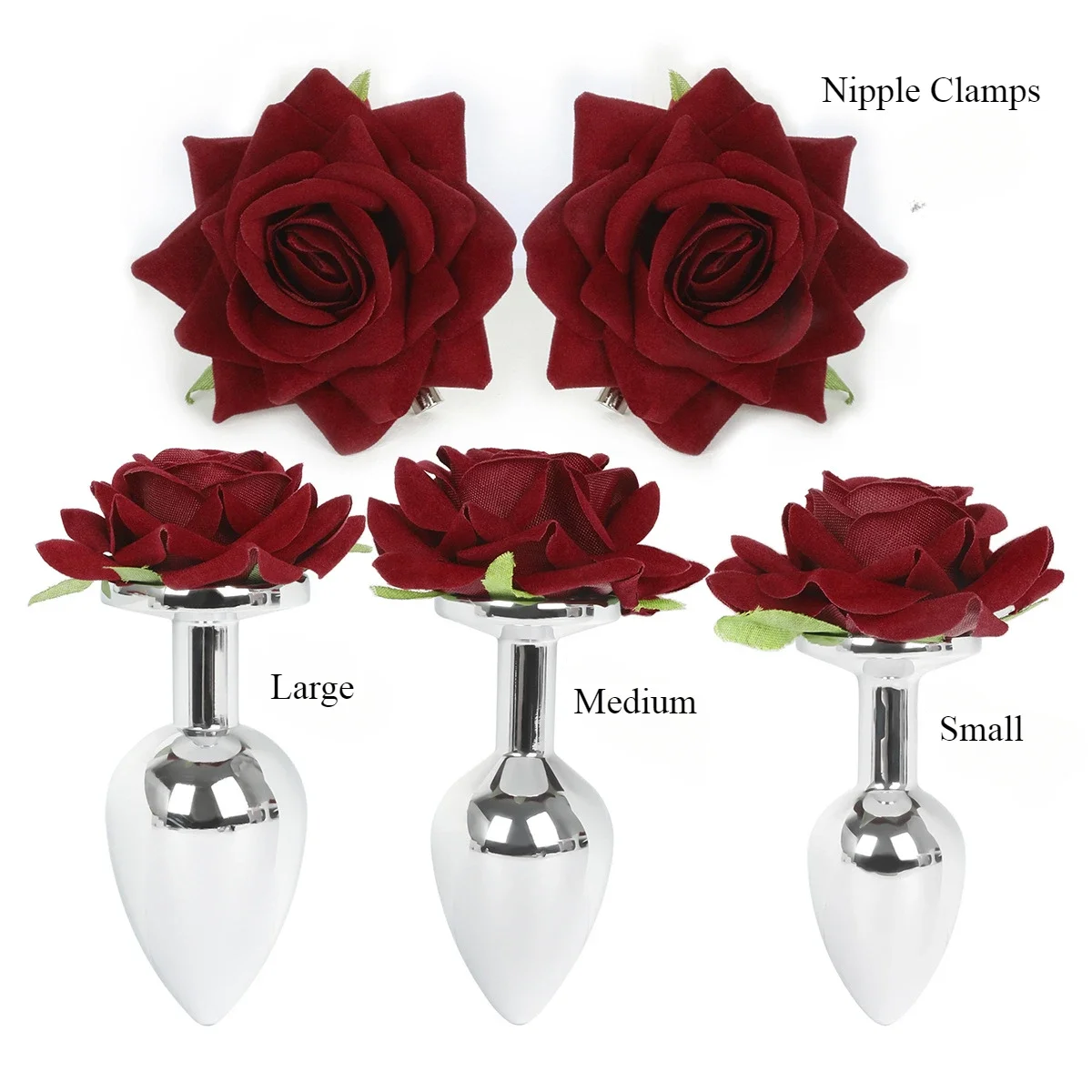 EcoRose – Sustainable Floral Anal Plug & Nipple Clamp Set-WeLovePlugs