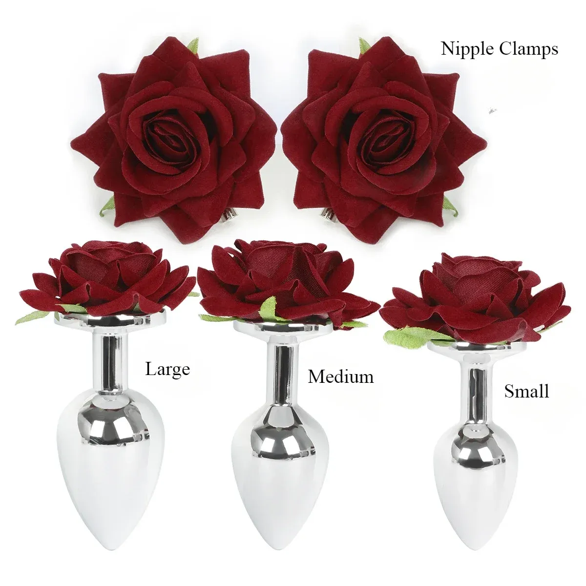 EcoRose – Sustainable Floral Anal Plug & Nipple Clamp Set-WeLovePlugs