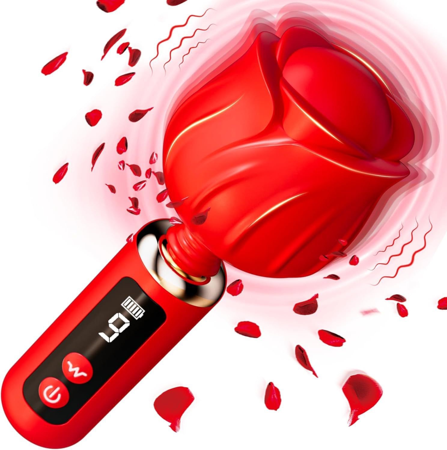 Rose-Shaped Clitoral Vibrator - Medical-Grade Silicone Stimulator with 9 Vibration Modes-WeLovePlugs