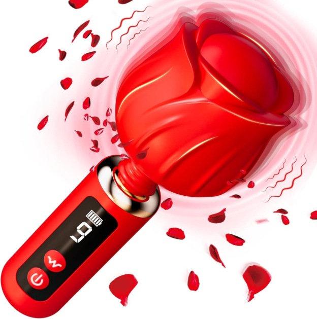 Rose-Shaped Clitoral Vibrator - Medical-Grade Silicone Stimulator with 9 Vibration Modes-WeLovePlugs