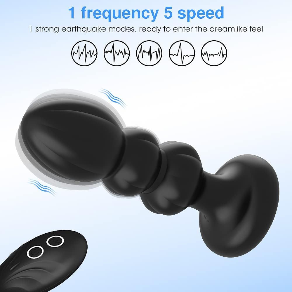 Vibrating Thrusting Silicone Butt Plug -WeLovePlugs