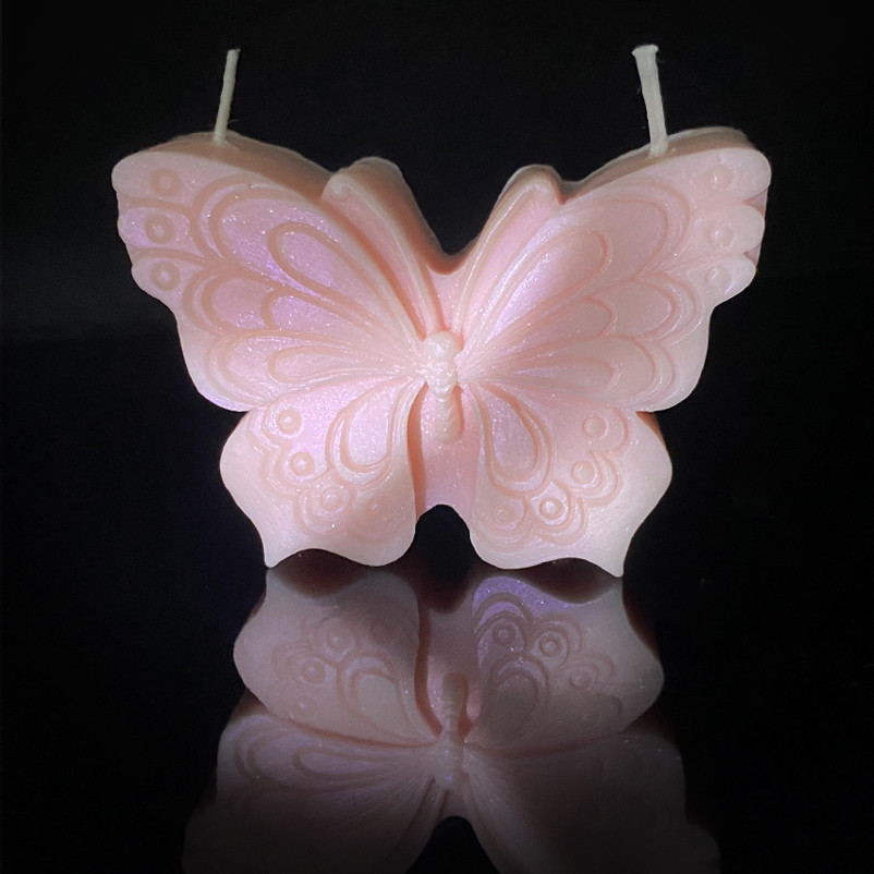 Butterfly-shaped Low-temperature Candle - Pink - image 3