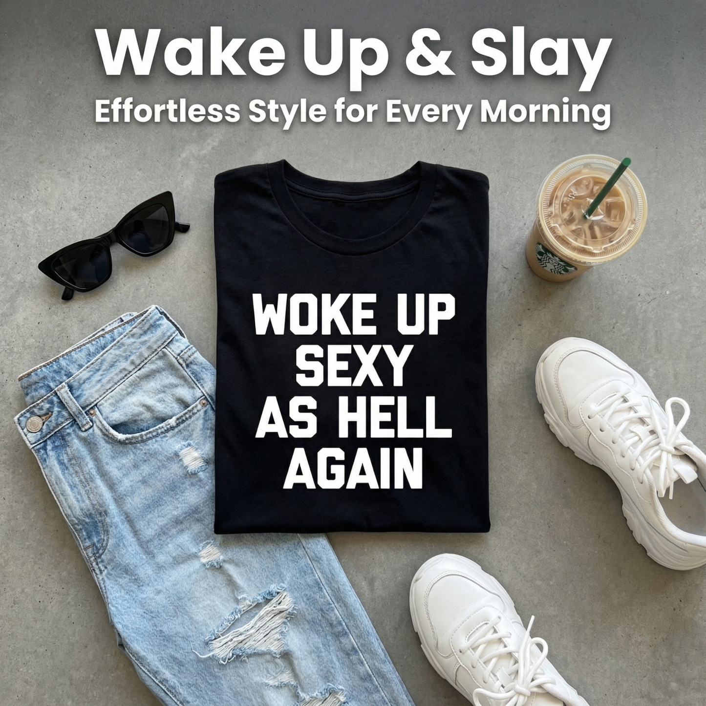 Woke Up Sexy As Hell Again Feeling Beautiful Self-Love Humor T-Shirt - image 2