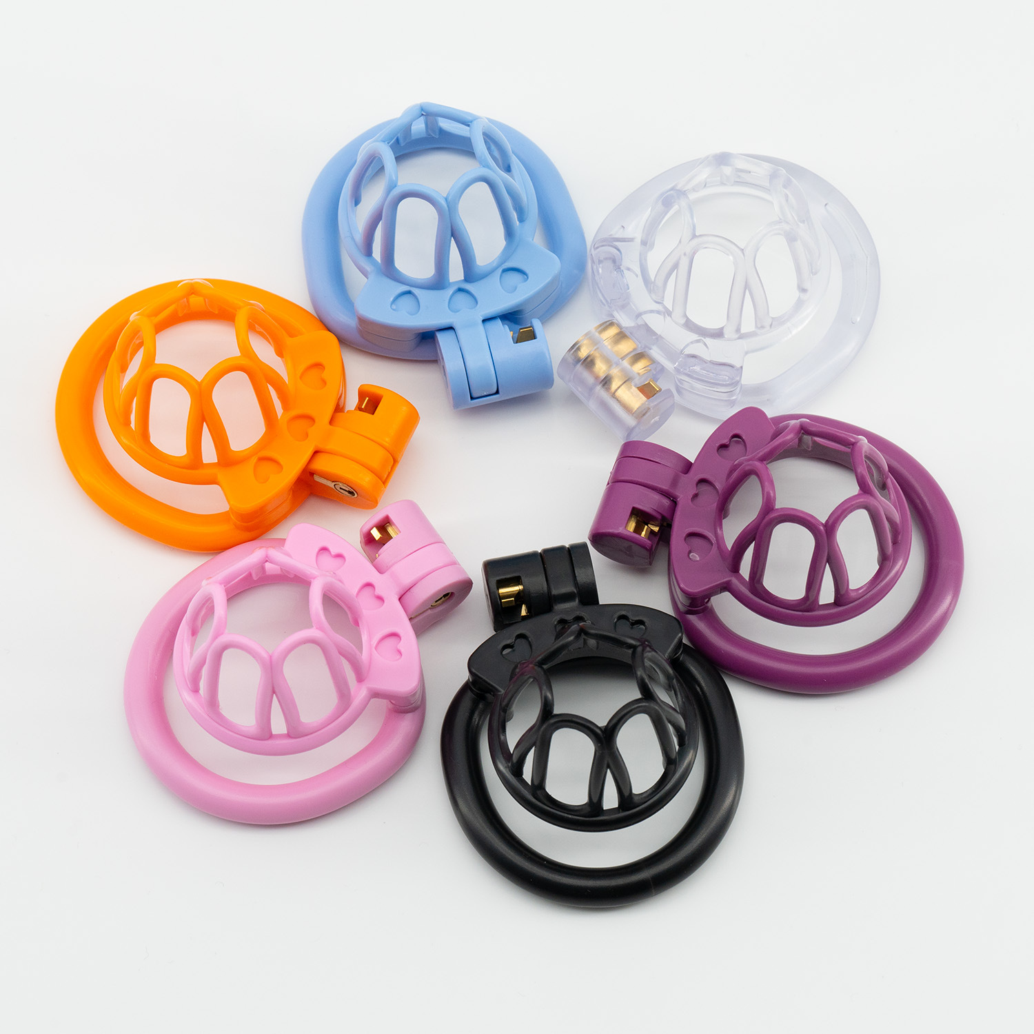 Open End Hollow Chastity Cage with 4 Rings -WeLovePlugs