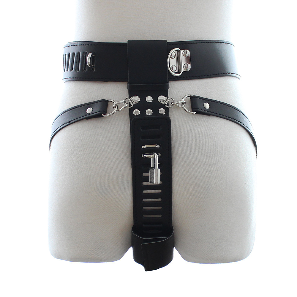 Fancy Dress Spike Male Chastity Belt with Butt Plug