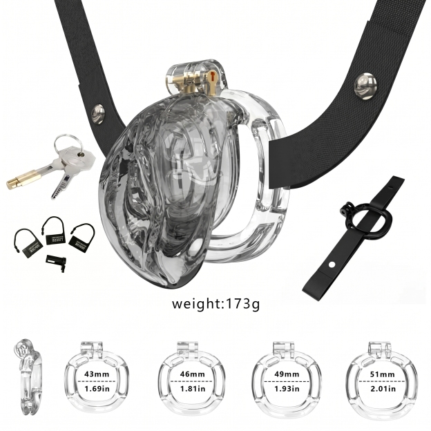 StealthFlex Adjustable Chastity Cage - Black-transparent - image 1