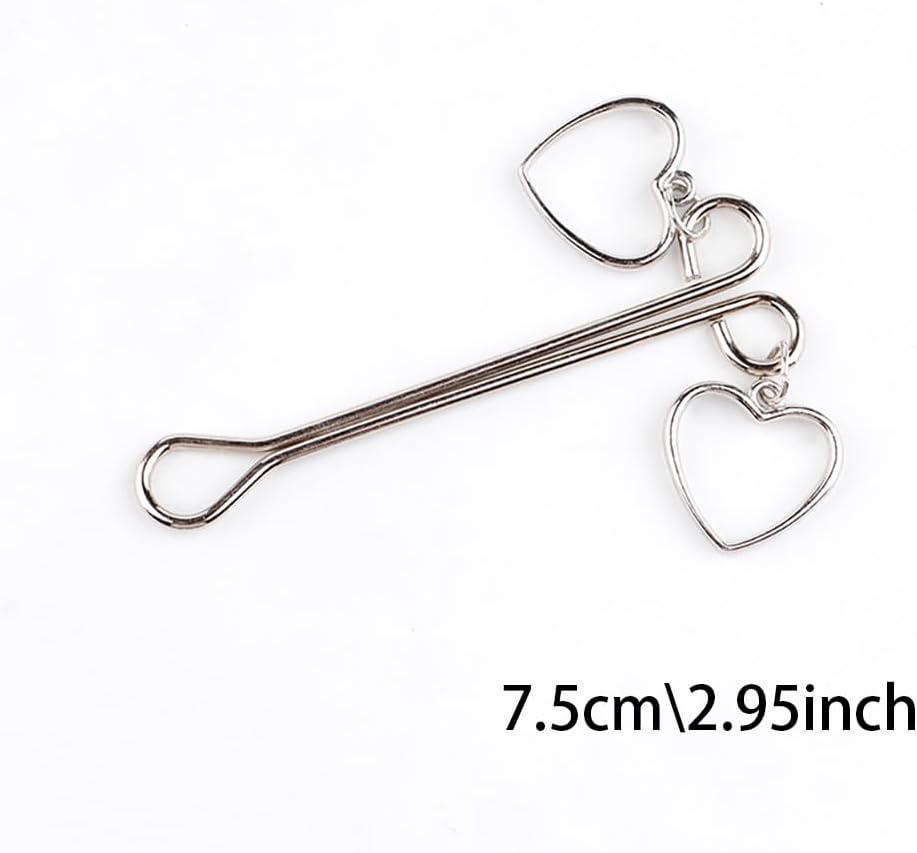 Silver Heart Nipple Clip Ring 