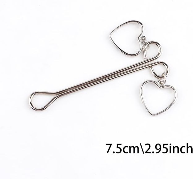 Silver Heart Nipple Clip Ring 