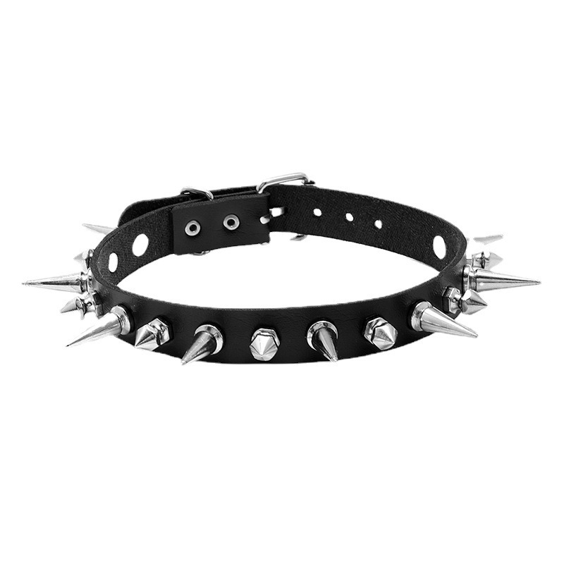 Spiked Sm Leather Collar -WeLovePlugs