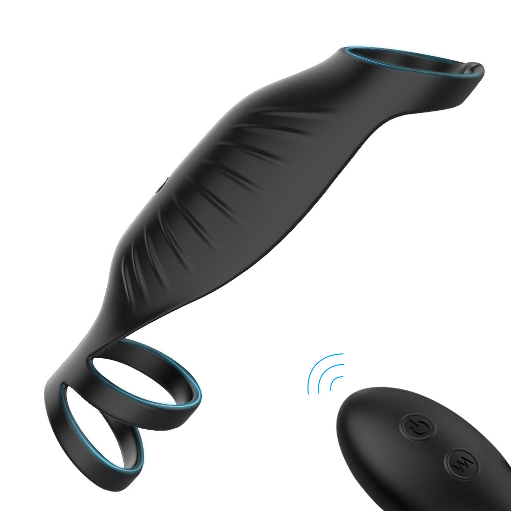 9-Mode Rechargeable Vibrating Cock Ring - Black - image 4