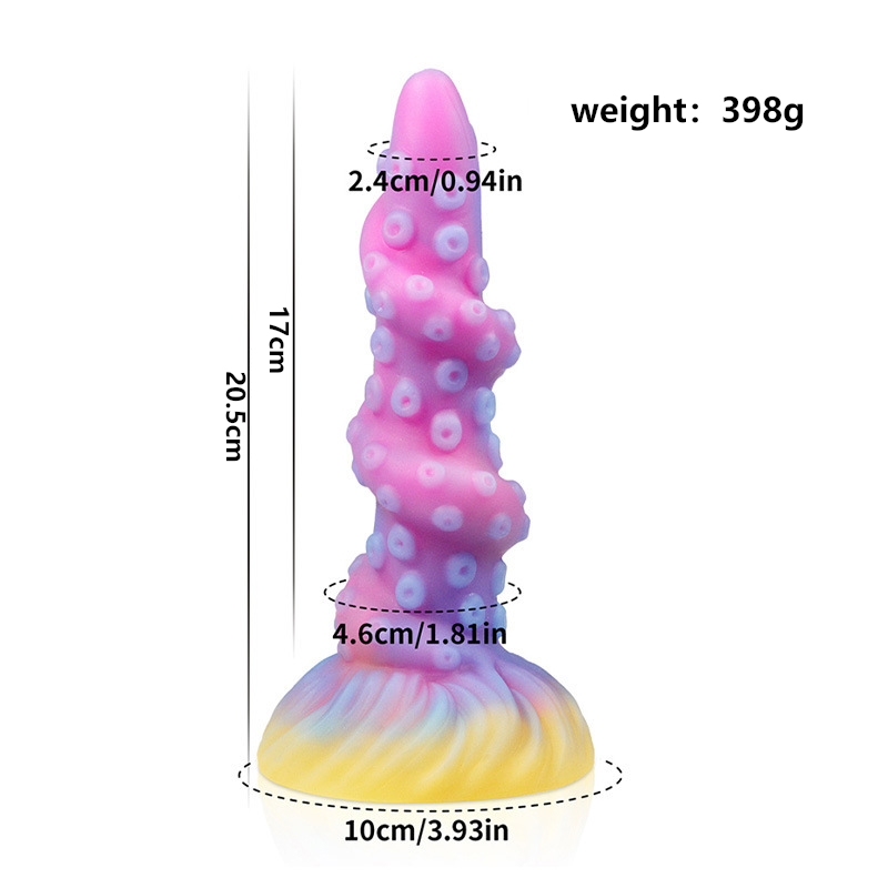 8.26'' Fantasy Tentacle Dildo with Multi-Texture Design & Glow-in-the-Dark Effect - Multicolor - image 6
