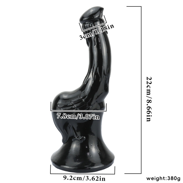 8.66 Inch Rooster Shape Dildo Suction Cup - Black - image 1