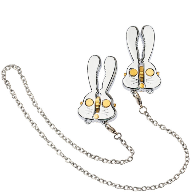 Adjustable Bunny Nipple Clamps – Sensory Play with Bells & BDSM Gear Control-WeLovePlugs