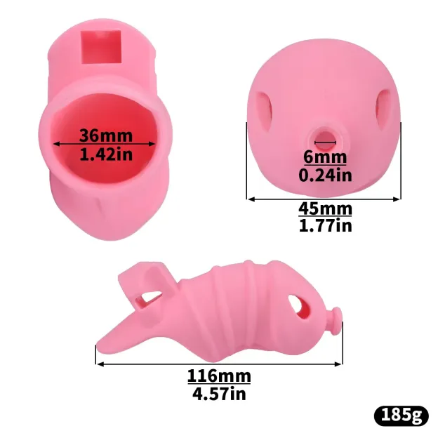 Premium Silicone Chastity Cage with Urethral Tube-WeLovePlugs