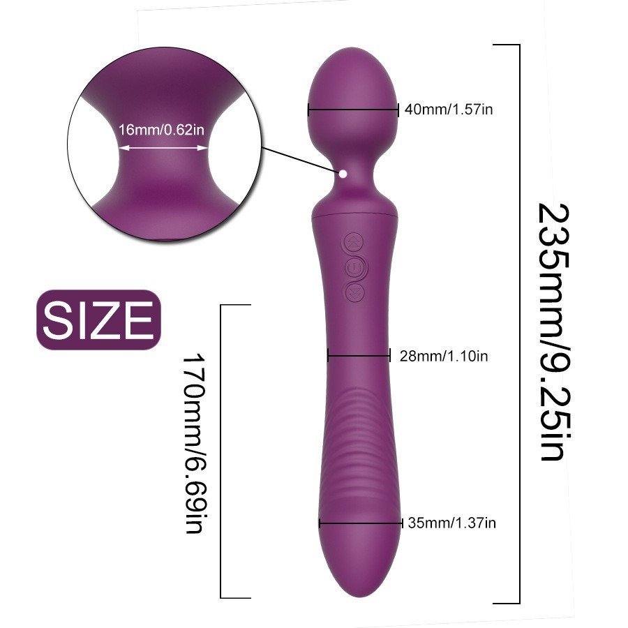 Dual Vibrator Powerful Magic Wand Clitoris Vagina Massager Anal Plug - image 1