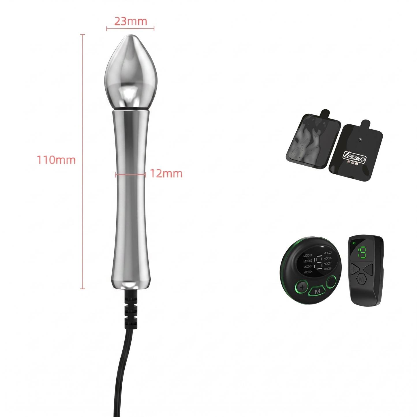 Metal Electro Stimulation Anal Plug - Silver - image 1