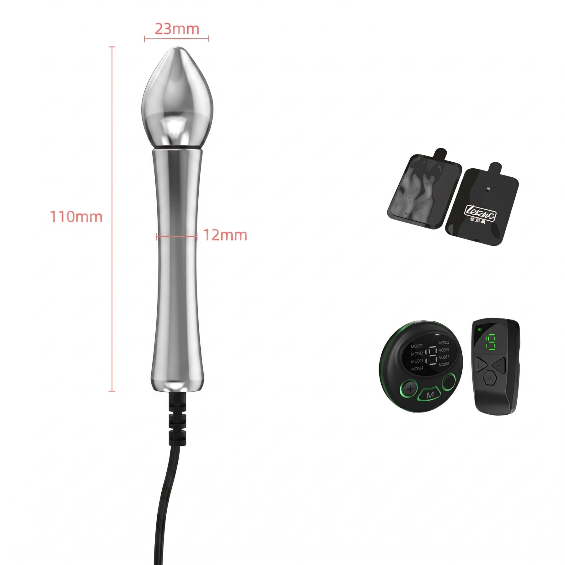 Metal Electro Stimulation Anal Plug - Silver - image 1