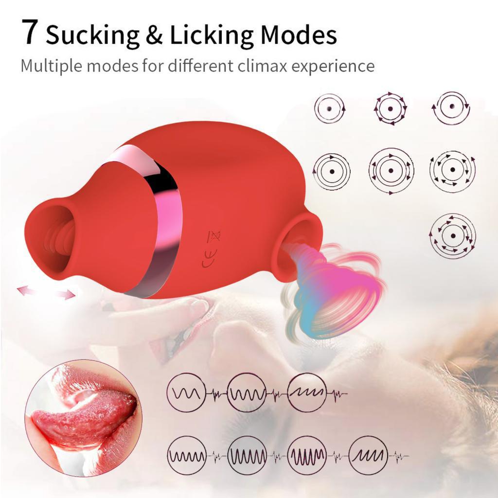 Dual Clit Sucking & Flickering Vibrator Stimulator