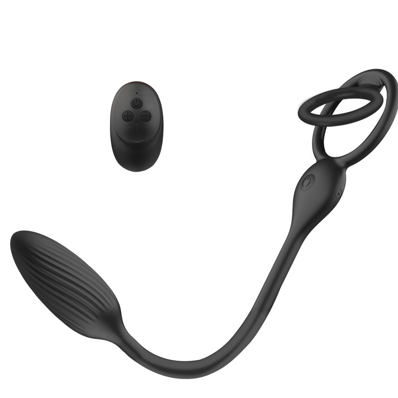 Vibrating Cock Ring Balls Massager - Black - image 1