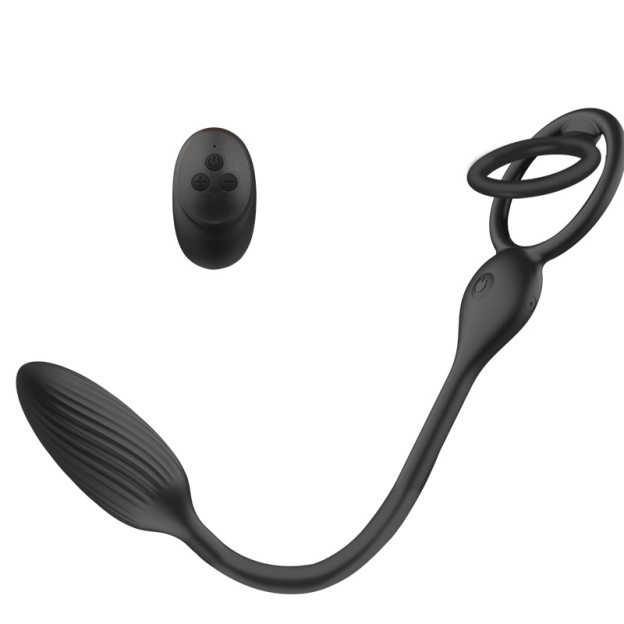 Vibrating Cock Ring Balls Massager - Black - image 1
