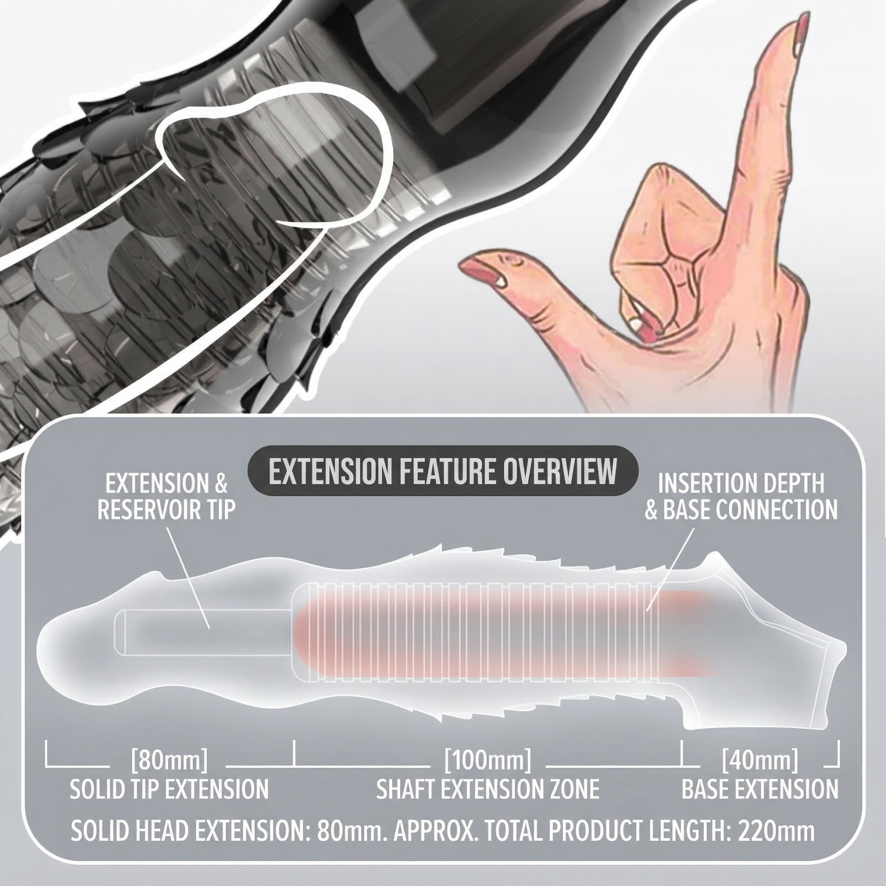 Vibrating Extension Sleeve for Added Length & Sensation - image 2