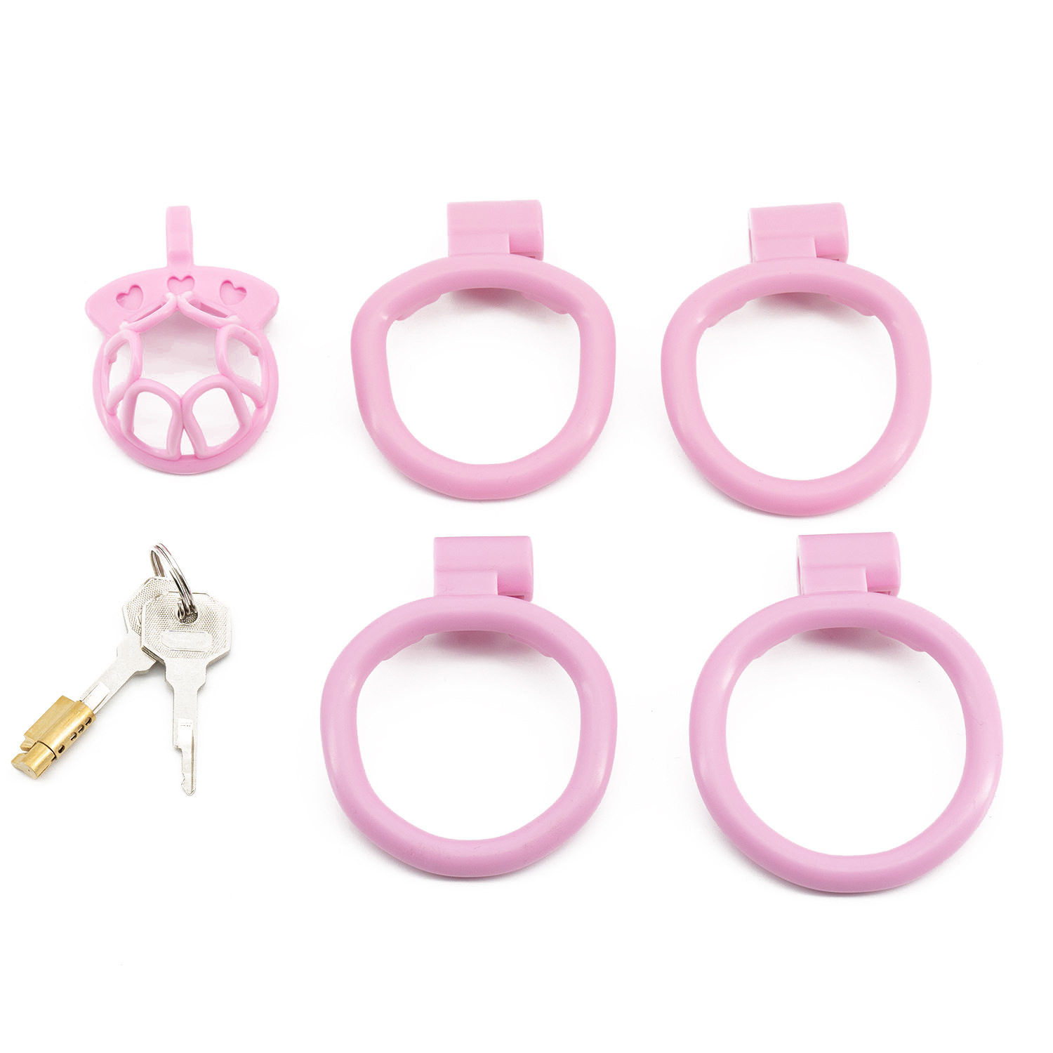 Open End Hollow Chastity Cage with 4 Rings -WeLovePlugs