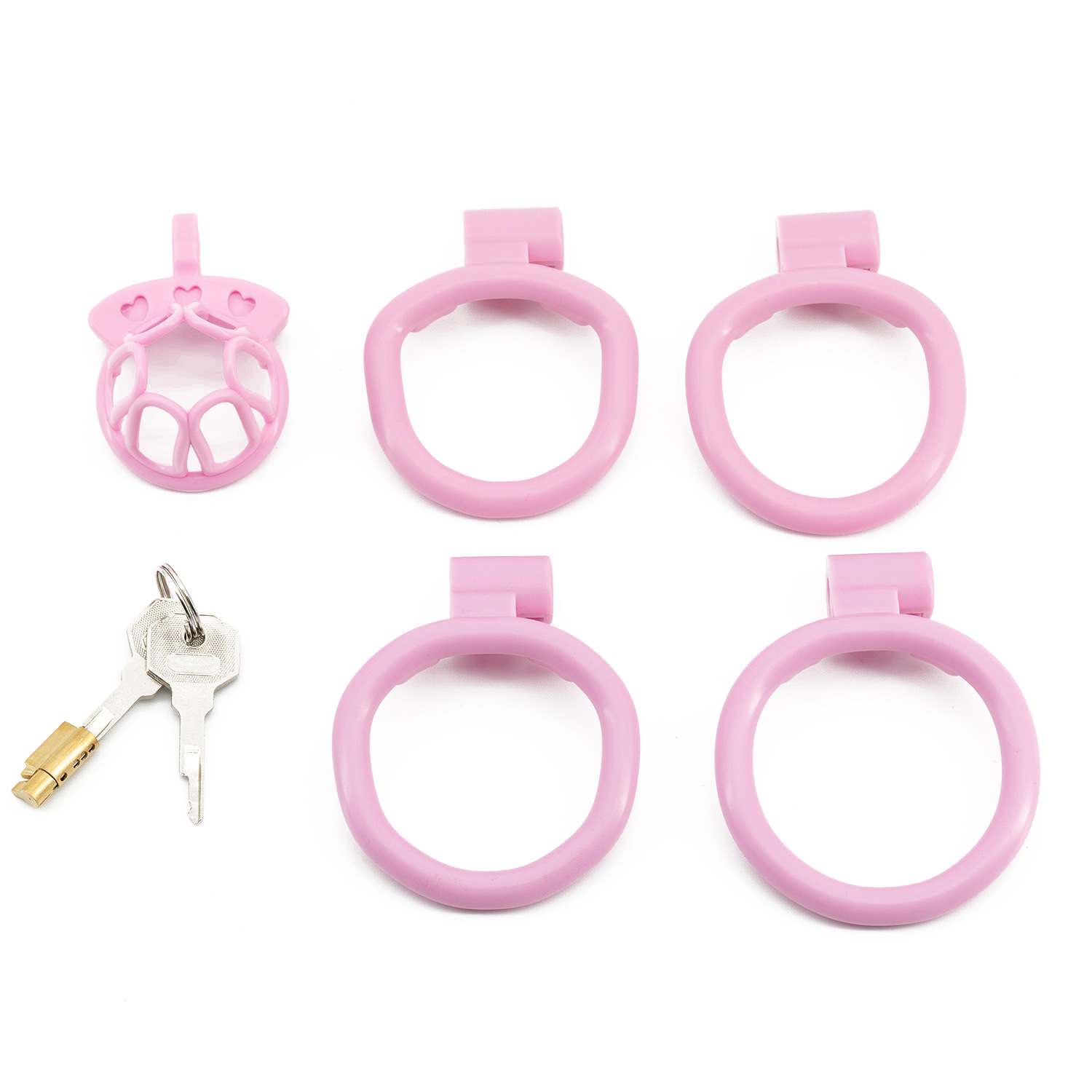 Open End Hollow Chastity Cage with 4 Rings -WeLovePlugs