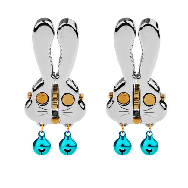Adjustable Bunny Nipple Clamps – Sensory Play with Bells & BDSM Gear Control-WeLovePlugs
