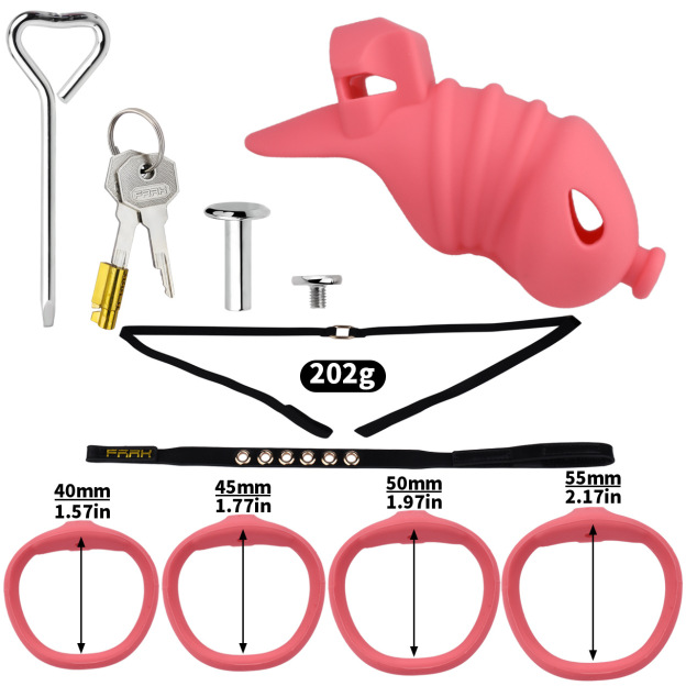 Premium Silicone Chastity Cage with Urethral Tube-WeLovePlugs