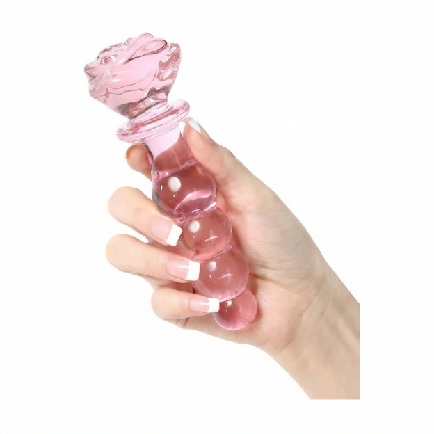 Pink Rose Glass Dildo - image 6