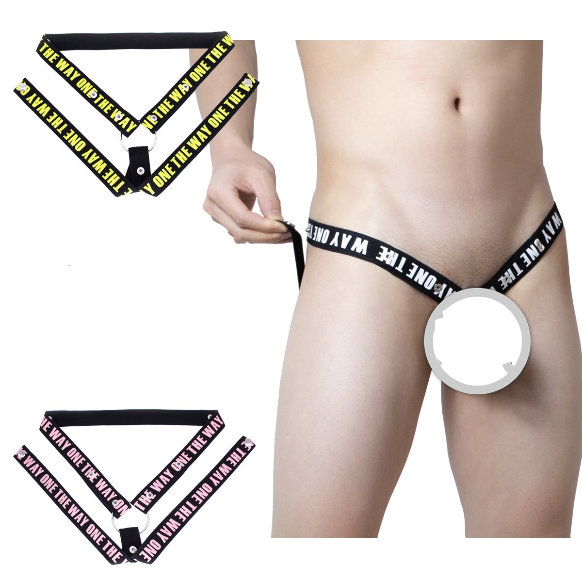 Male Chastity Belt With Four-way Wide Restraint Belt -WeLovePlugs