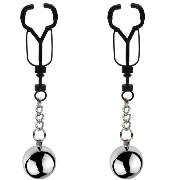 BDSM Black Y Shape Nipple Clamps Nipple Clips -WeLovePlugs