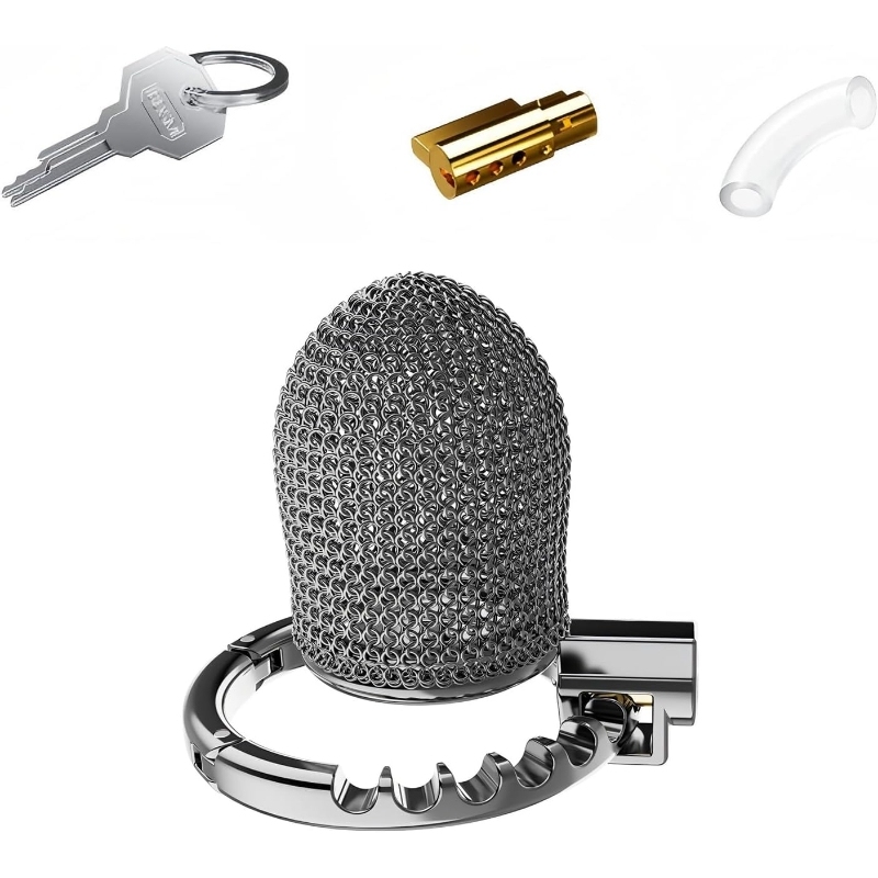 3.54'' Chainmail Mesh Chastity Cage-WeLovePlugs