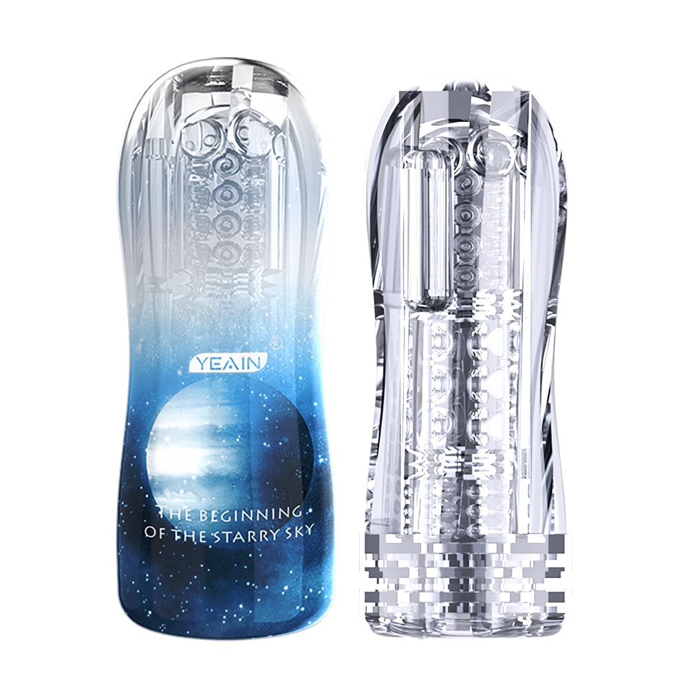 Male Masturbator Cup Soft Silicone Massager for Men Toys-Blue With Vibrations-WeLovePlugs