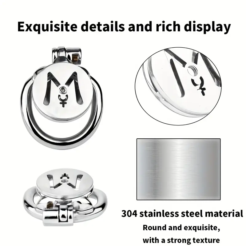 M-shaped Flat Stainless Steel Negative Inverted Chastity Cage Penis Lock Cage-WeLovePlugs