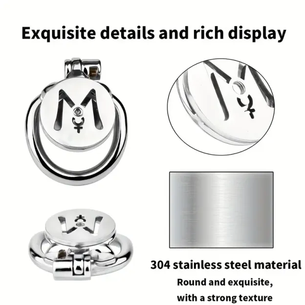 M-shaped Flat Stainless Steel Negative Inverted Chastity Cage Penis Lock Cage-WeLovePlugs