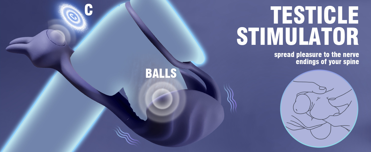 Vibrating Cock Ring with Testicle Vibrator APP Remote Control & 3 in 1 -WeLovePlugs