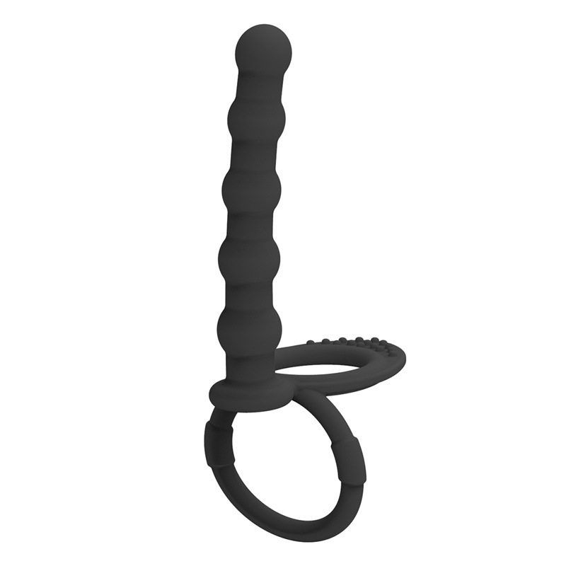 Beads With Cock Rings - Black - image 1
