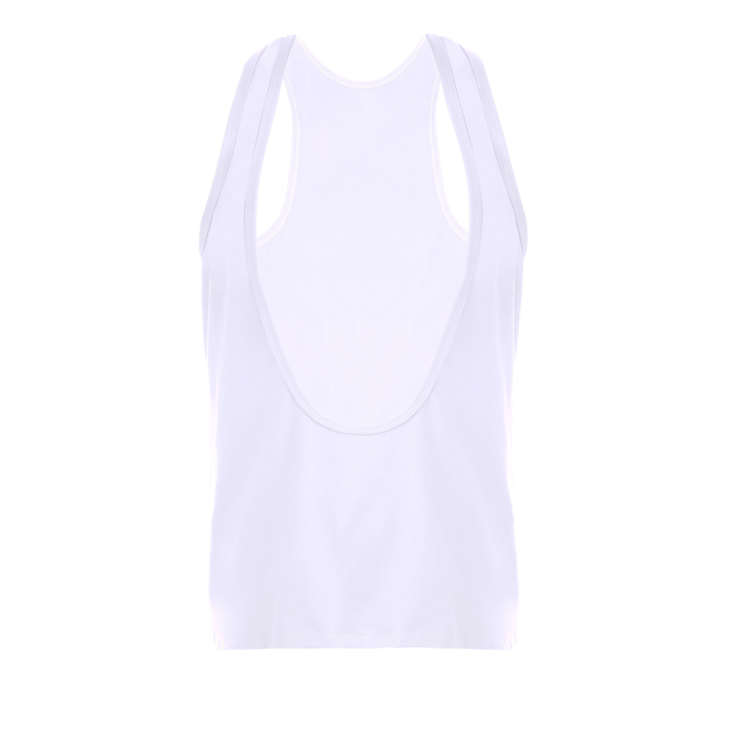 Man Deep V-neck Sexy Sleeveless Tops - White - 3XL - image 4