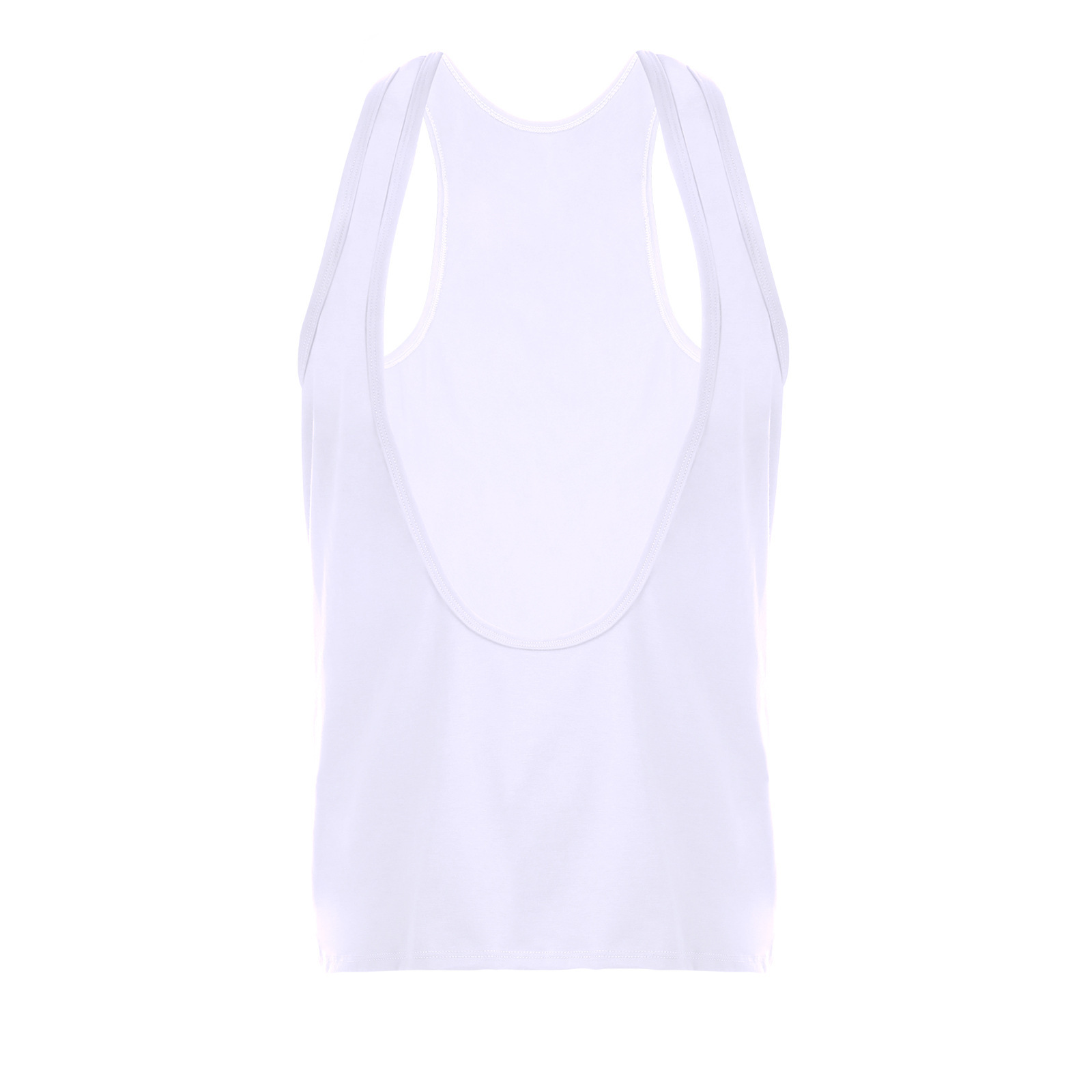 Man Deep V-neck Sexy Sleeveless Tops - White - 3XL - image 4