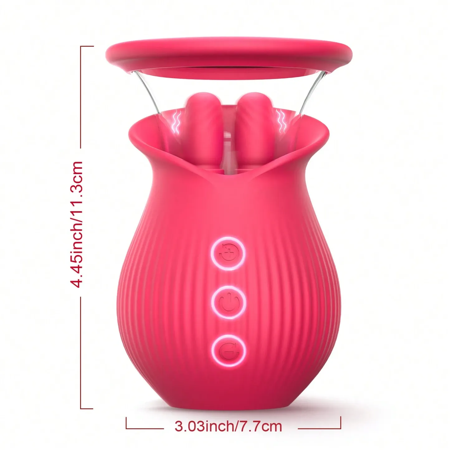 3 in 1 Rose Clit Licking Sucking Toy With 2 Suction Cups-WeLovePlugs