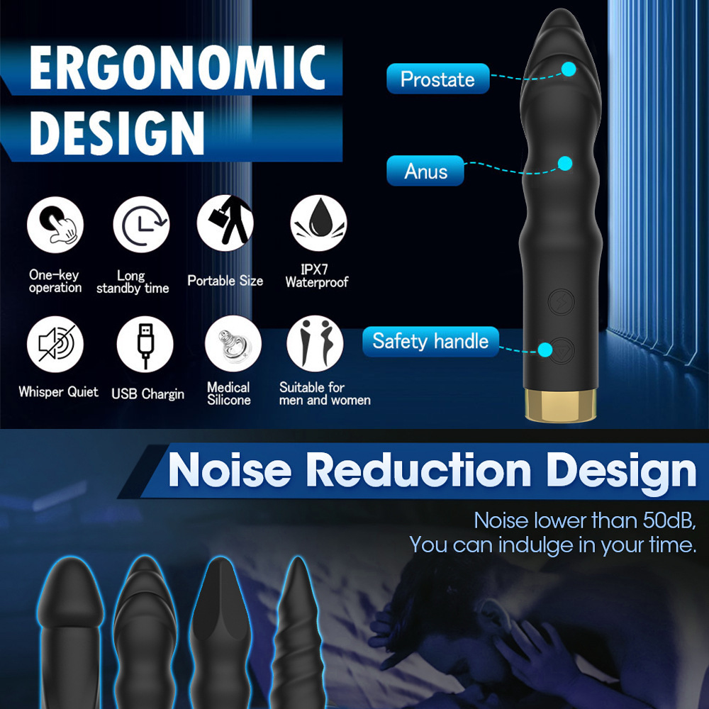 Anal Beads Vibrator – 10-Speed Silicone Massager for Prostate/G-Spot